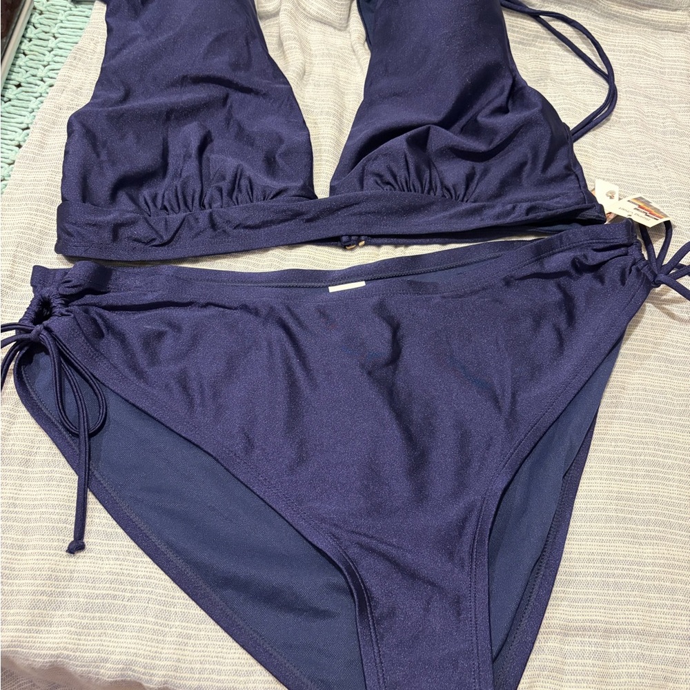Navy Blue Two-Piece Bikini Set - New